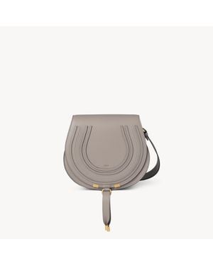 Chloé グレインレザー製Marcieサドルバッグ - グレー