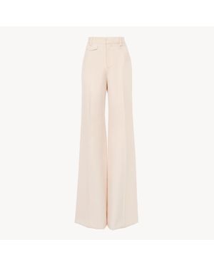 Chloé ウールギャバジン製ハイライズ フレアパンツ 婦人向け ピンク サイズ ウール 100% Horn Bubalus Bubalis, Farmed, Coo India - ナチュラル