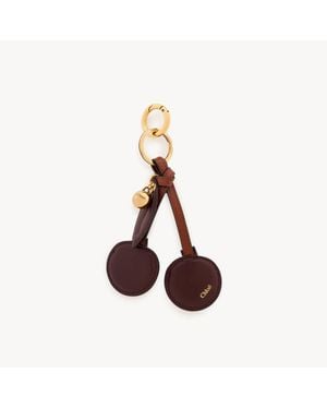 Chloé Symbols Cherry Key Ring Bag Charm - Brown