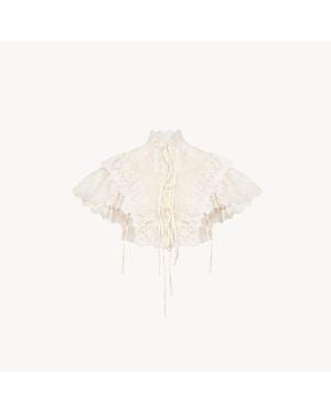 Chloé High-Neck Cropped Top - Natural
