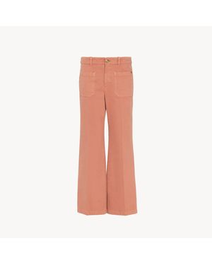 Chloé コットンベルベット製クロップドブーツカットパンツ 婦人向け レッド サイズ コットン 100 - ピンク