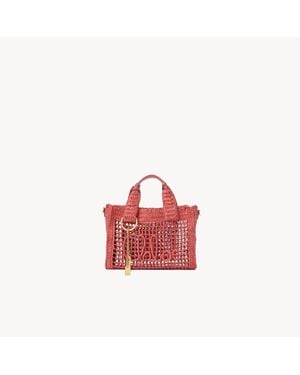 Chloé Small Summer Banana East-West Tote Bag With Strap - Red