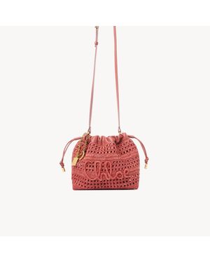 Chloé Mini Summer Banana Drawstring Shoulder Bag - Red
