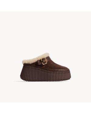Chloé Nama Wedge Mule - Brown