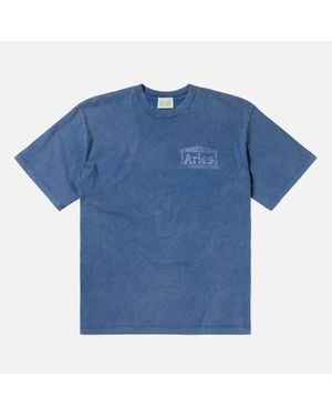 Aries Aged Ancient Temple Cotton-Jersey T-Shirt - Blue