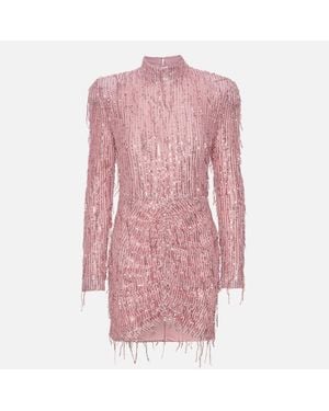 ROTATE BIRGER CHRISTENSEN Sequinned Mesh Mini Dress - Pink