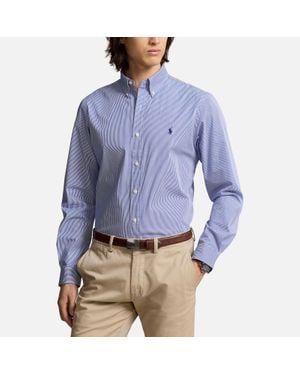 Polo Ralph Lauren Stretch-Poplin Slim-Fit Shirt - Blue