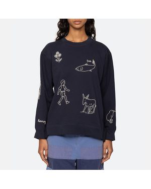 Sea Demi French Workwear Cotton-Jersey Sweatshirt - Blue