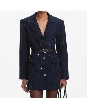 Self-Portrait Crepe Jacket - Blue