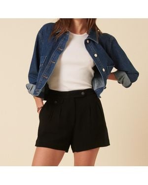 Nobody's Child Tailored Lenzingecovero-Blend Shorts - Blue