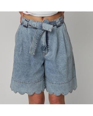 Stella Nova Moon Washed Denim Shorts - Blue