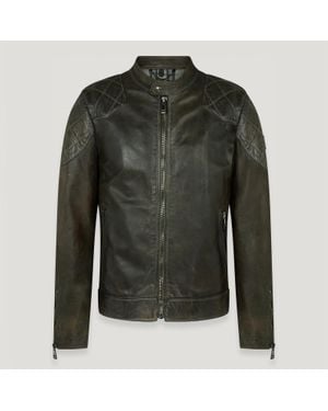 Belstaff Legacy Outlaw Waxed Leather Jacket - Green