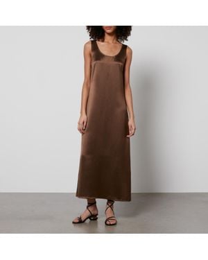 By Malene Birger Jerrica Satin Midi Dress - Brown