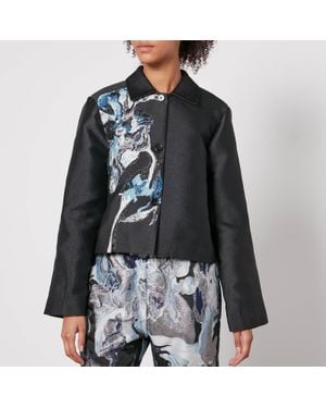 Stine Goya Kiana Floral-Jacquard And Twill Jacket - Black
