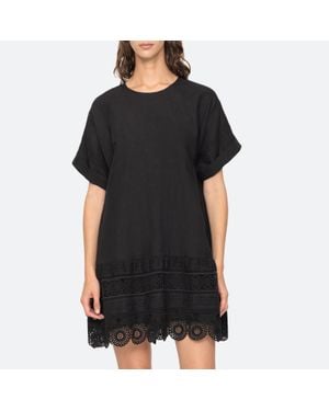 Sea Rosina Linen-Blend Tunic Dress - Black