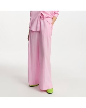 Essentiel Antwerp Febbles Wide-Leg Cotton Track Pants - Pink
