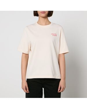 Maison Kitsuné Comfort Embroidered Cotton-Jersey T-Shirt - White