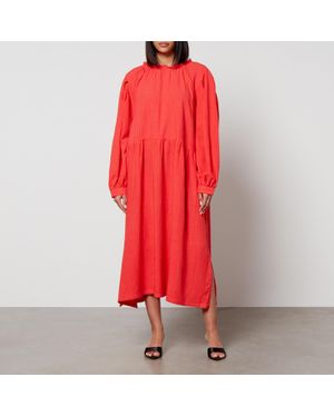 Toit Volant Moonrise Cloqué Midi Dress - Red