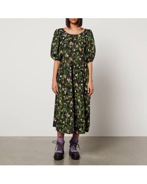 Stine Goya Ursi Floral-Print Crepe Midi Dress - Green
