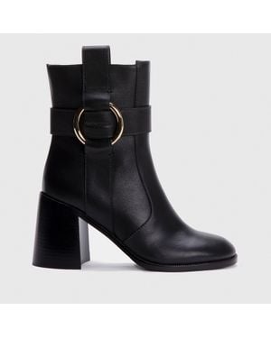 See By Chloé Leather Heeled Boots - Black