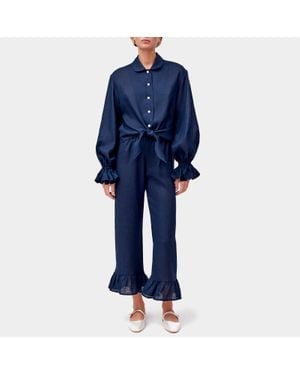 Sleeper Rumba Linen Lounge Suit - Blue