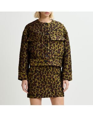 Essentiel Antwerp Gallant Leopard-Cloqué Jacket - Multicolour