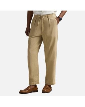 Polo Ralph Lauren Pleated Prepster Linen-Blend Pants - Natural