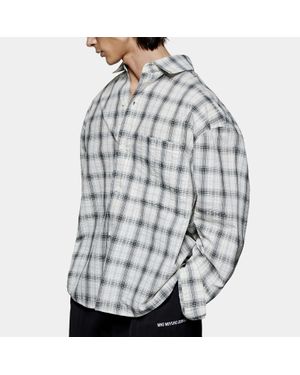 MKI Miyuki-Zoku Miyuki Zoku Box Cotton-Seersucker Dress Shirt - Gray