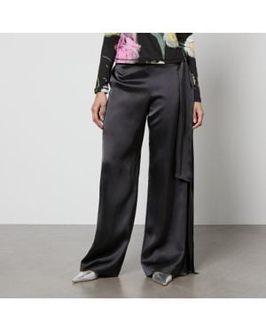 Stine Goya Gracie Satin Wide-Leg Pants - Black