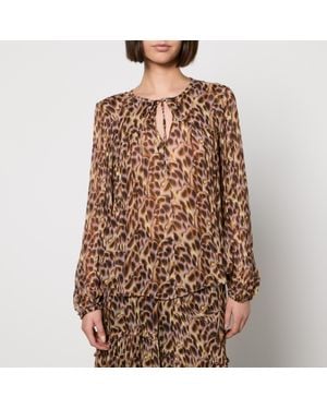 Isabel Marant Daytonea Printed Chiffon Blouse - Brown