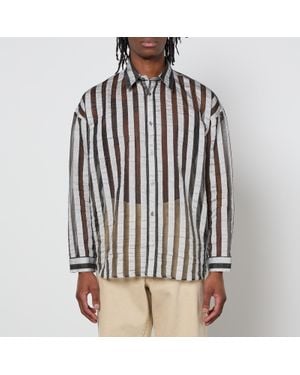 sunflower Stable Semi-Sheer Striped Organza Shirt - Black