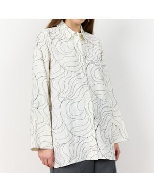 Levete Room Leveté Room Kora Printed Crepe Shirt - Gray