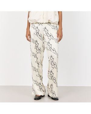 Levete Room Leveté Room Kennedy Floral-Print Woven Pants - Natural