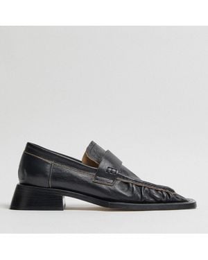 Miista Airi Leather Loafers - Black