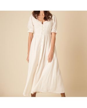Nobody's Child Flossie Plain Cotton-Seersucker Dress - Natural