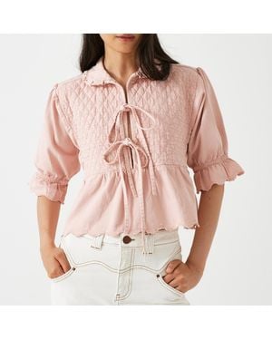 seventy + mochi Heidi Quilted Cotton Blouse - Pink