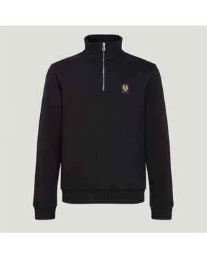 Belstaff Guide Cotton-Fleece Quarter-Zip Jumper - Blue