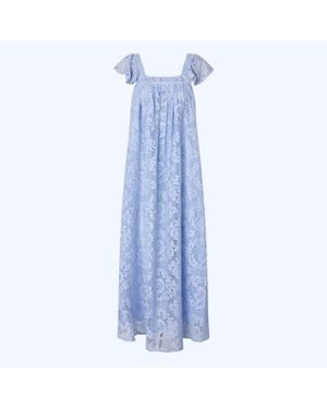 Lolly's Laundry Milanll Sl Cotton-Blend Lace Midi Dress - Blue