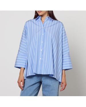 Weekend by Maxmara Hudson Striped Cotton-Poplin Shirt - Blue