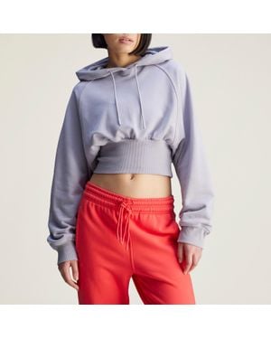 adidas By Stella McCartney Cropped Cotton-Jersey Hoodie - Red