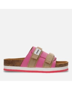 Novesta Partisan Faux Suede Slide Sandals - Pink