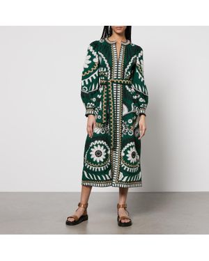 Sea Charlough Printed Cotton Kaftan - Green