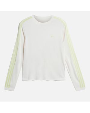 adidas Summer Knit Shooting Long-Sleeve Top in Natural for