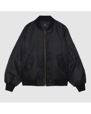 Anine Bing Leon Shell Bomber Jacket - Black