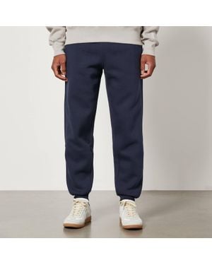 Ami Paris Tonal Logo Fleece-Back Cotton-Blend Trackpants - Blue