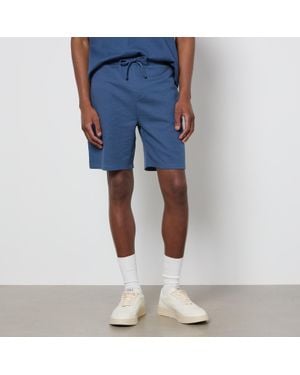 BOSS Cotton-Blend Waffle Lounge Shorts - Blue