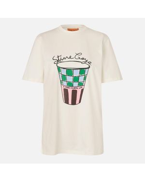 Stine Goya Coffee Cup Exclusive Cotton-Jersey T-Shirt - Natural