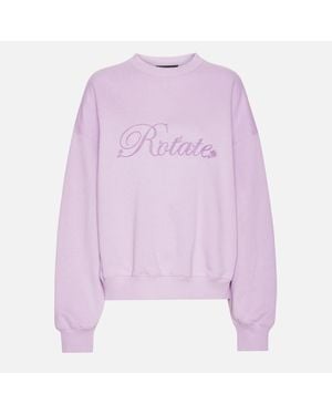 ROTATE SUNDAY Crewneck Heavy Cotton-Jersey Sweatshirt - Purple