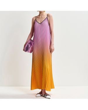 Essentiel Antwerp Haurus Plissé Maxi Dress - Pink