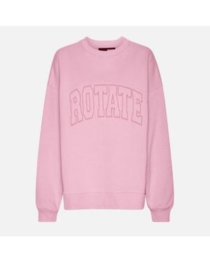 ROTATE SUNDAY Heavy Crewneck Cotton-Jersey Sweatshirt - Pink